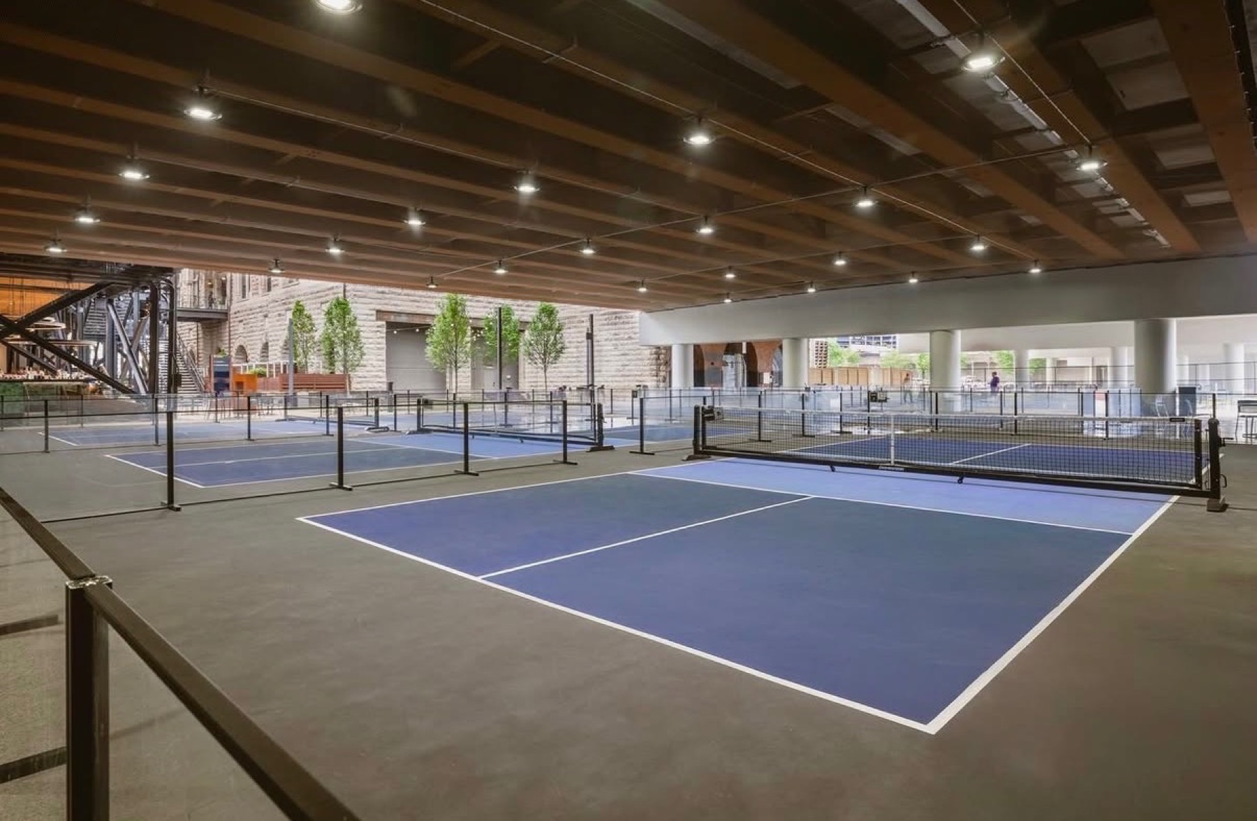 Dinkville courts built beneath the Broadway bridge